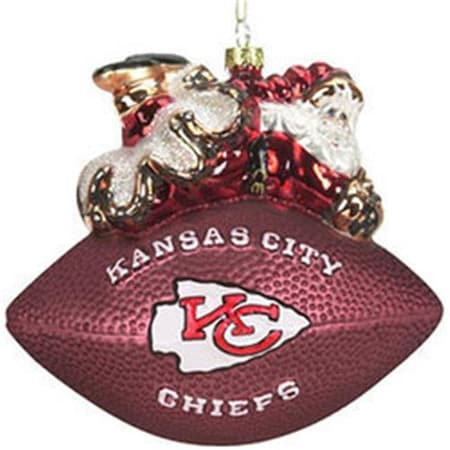 Kansas City Chiefs Ornament 5 1/2 Inch Peggy Abrams Glass Football